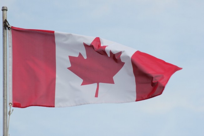 canadian flag flying22