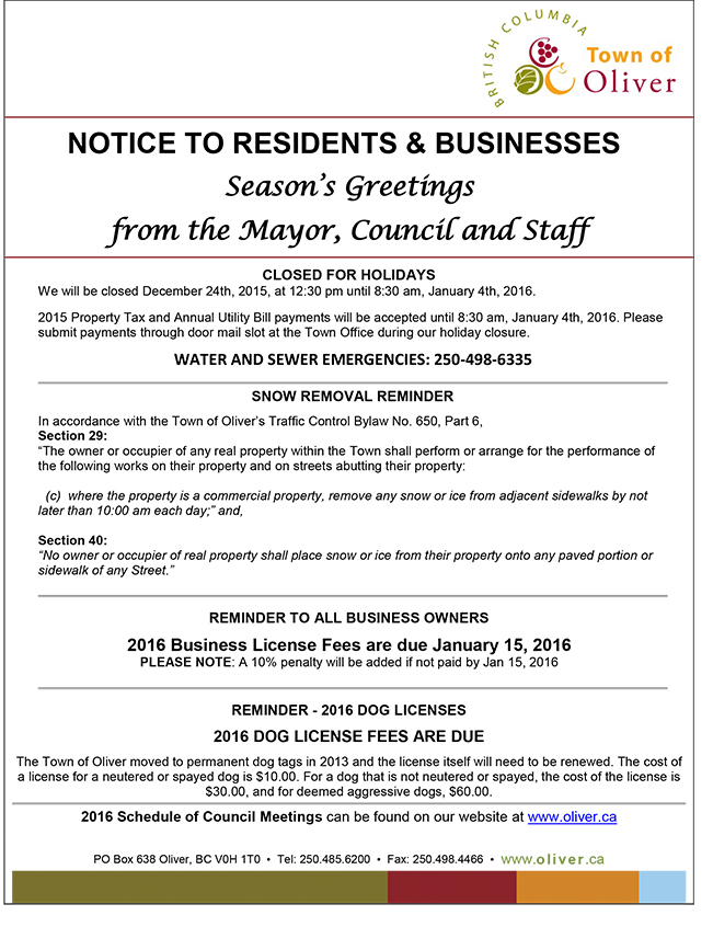 2016 Notice to Residents Ad