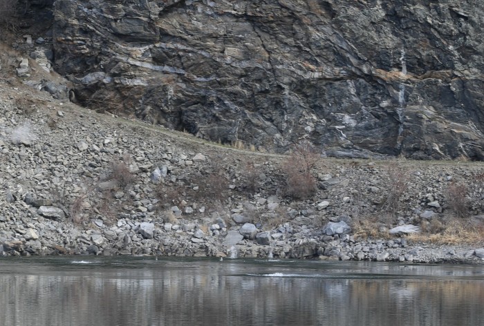 rocks make to the lake