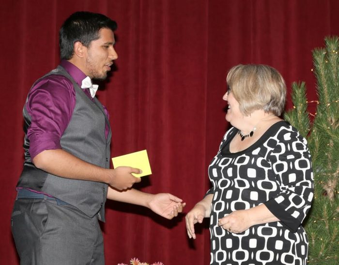 Gavin Buttar with presenter Lori Martime Award from Ambassadors Program