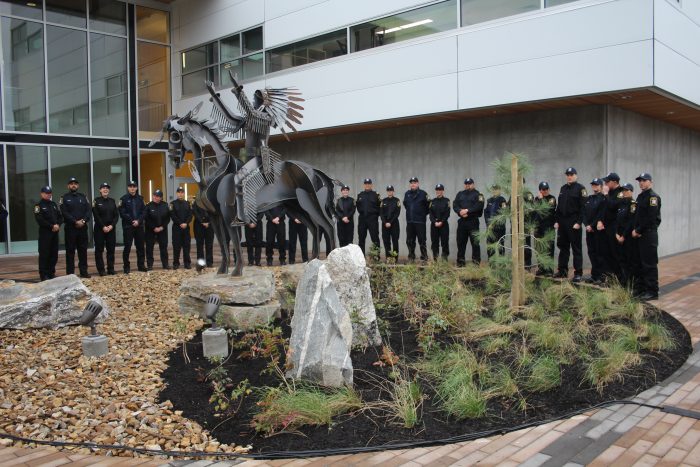 OCC staff lined up for the official opening.