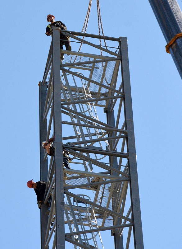 Workers will be attaching lights to the massive construction crane at Penticton Regional Hospital to help promote the South Okanagan Similkameen Medical Foundation’s annual Tree of Dreams campaign.